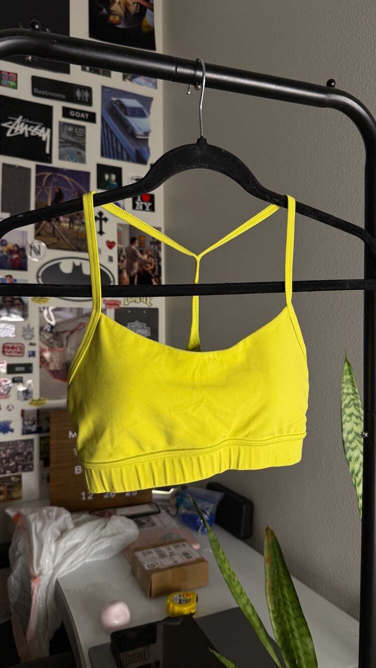 Lululemon Flow Y Sports Bra Nulu Neon Yellow Discontinued